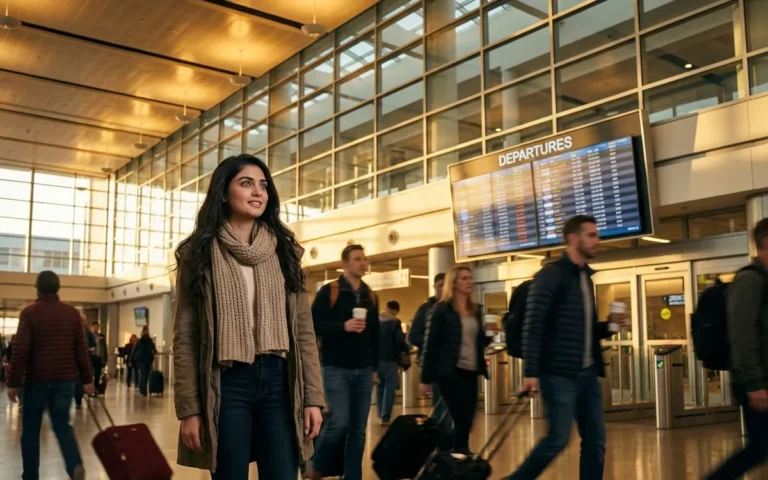 Traveler walking through a bright airport terminal, ready to follow carry-on packing tips