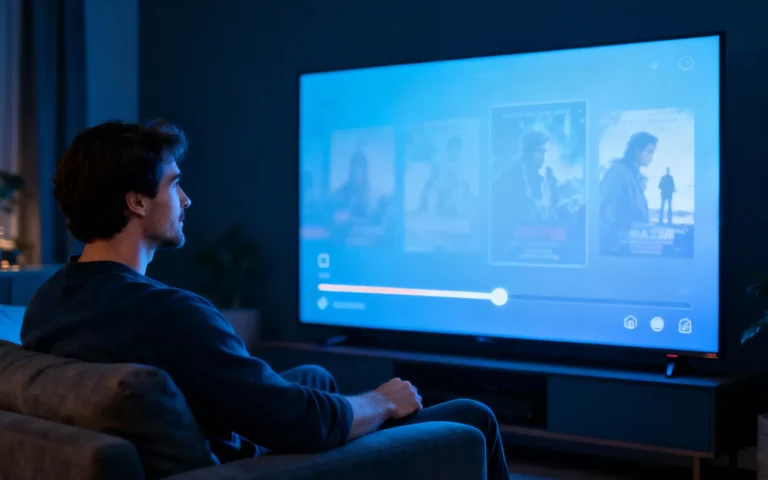 Person using a phone app to control smart home devices, dimming a lamp beside a smart speaker in a bright living room